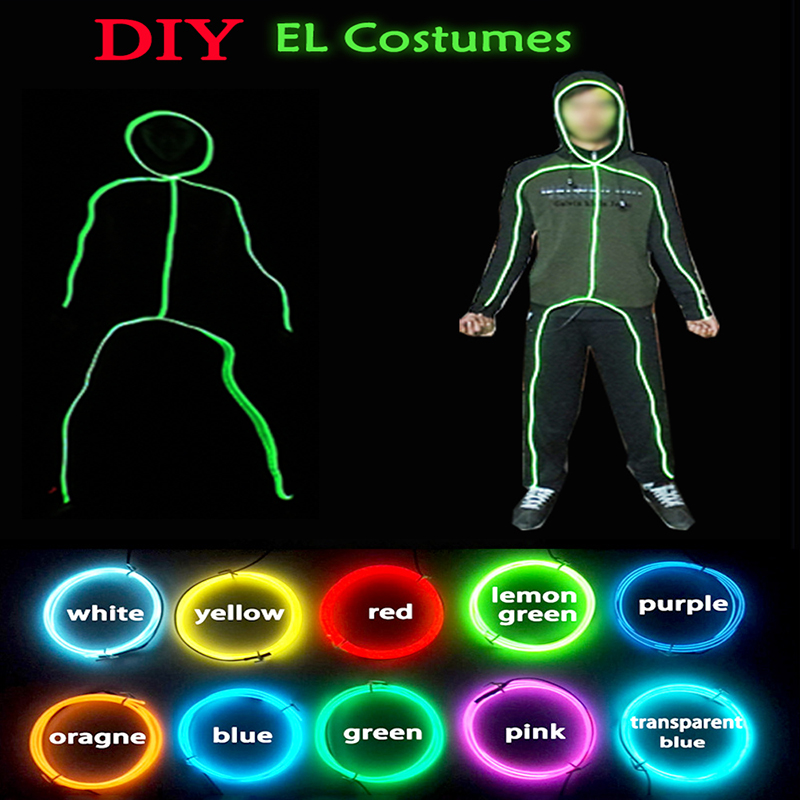 Diy Electronics Wire - コスプレマッチ棒人形コスチュームDIY光るコスチューム素材電子ライトダンスコスチュームELワイヤー素材セット