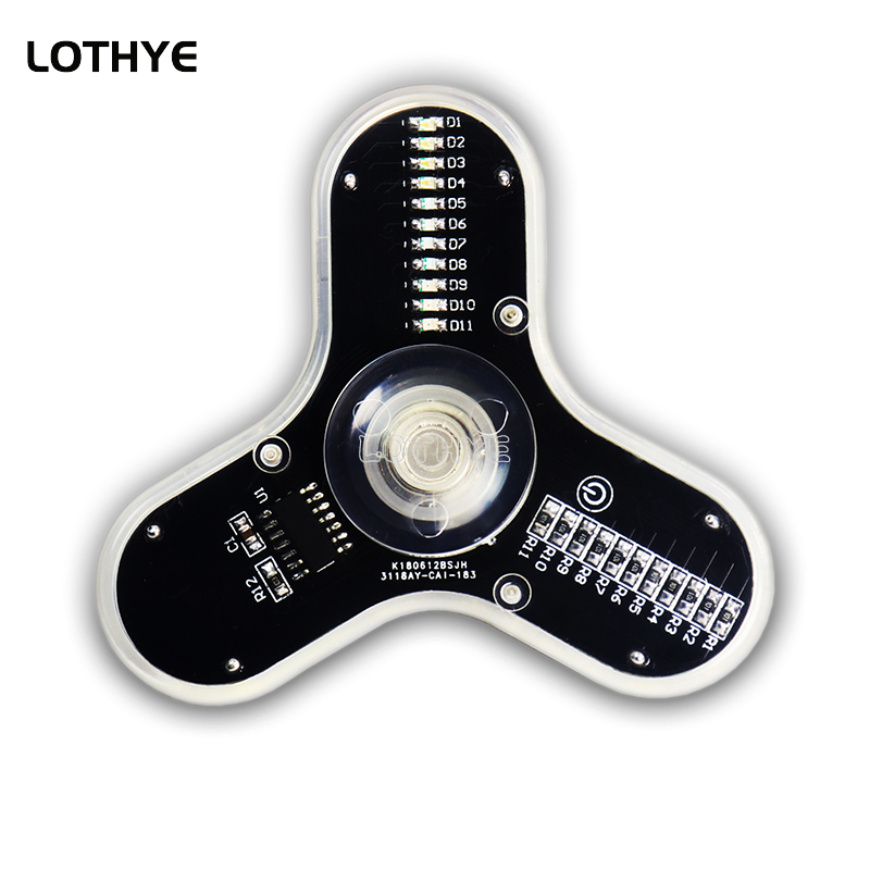 Diy Electronics Parts - LEDフィジェットスピナーキット,ジャイロライト,日曜大工部品,溶接キット,3リーフ,スピーカー雰囲気,rg550