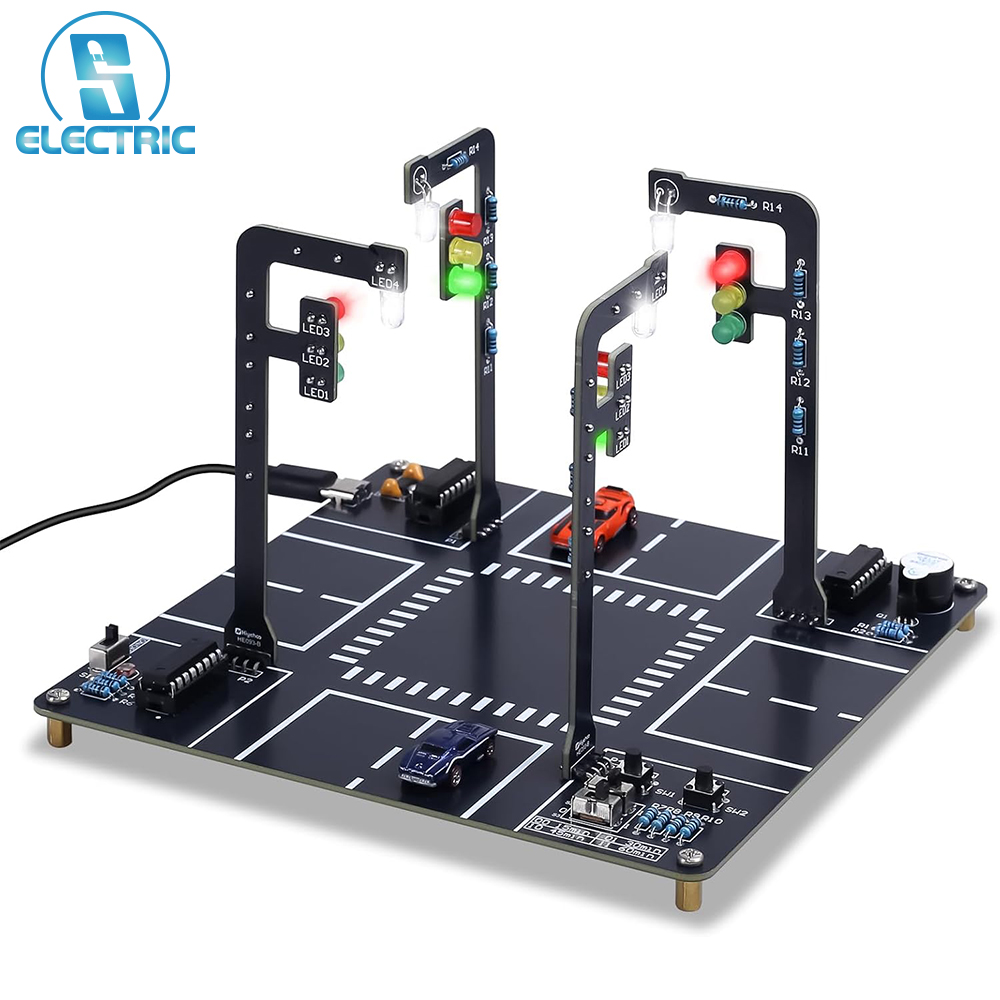 Diy Electronics Projects For Adults - LED交通信号シミュレーターはんだ付けキット、サウンド付きSTEM教育電子キット、学生、ティーン、大人向け学習用