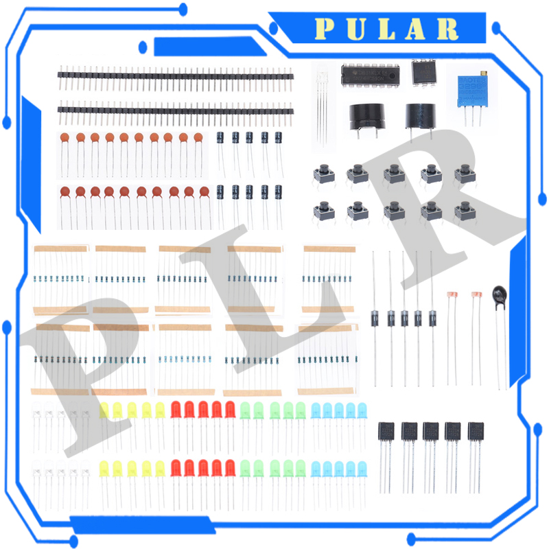 Diy Electronics Basics - LEDブザーおよび抵抗器、plr電気部品、arduino、mega2560を搭載した基本的なスターターキット