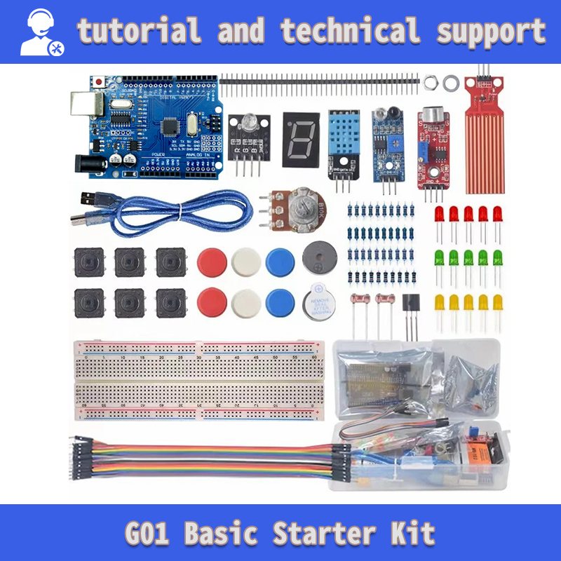 Diy Electronics Basics - Arduino、電子部品用品、r3ボード、ブレッドボード、DIY用の基本的なスターターキット