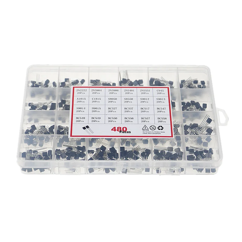 480 個 24 タイプ NPN PNP トランジスタ詰め合 - Mosfet Transistor Set のレビューと価格