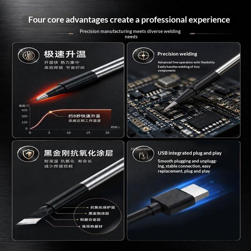 3 個 5V USB はんだごてチップセット耐摩耗性ポータブ - Flux Pen Electronics のレビューと価格