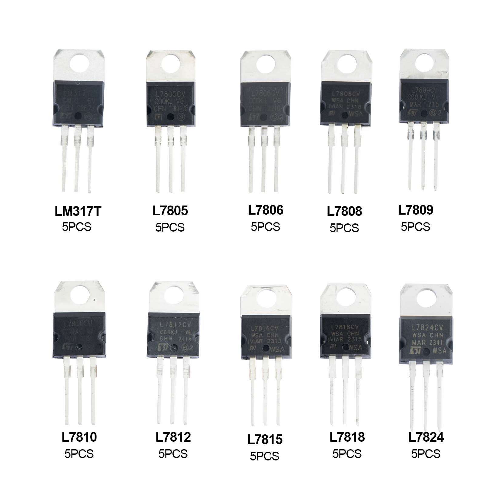 電圧レギュレーターキット、10値、t0-220、ポールボルト - Mosfet Transistor Set のレビューと価格