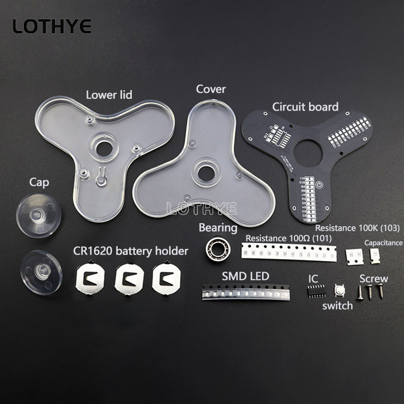 LEDフィジェットスピナーキット,ジャイロライト,日曜大工部 - Diy Electronics Parts のレビューと価格