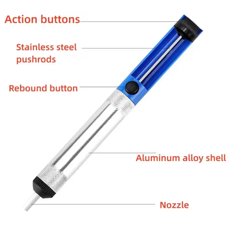 アルミ製はんだ吸い取りポンプ、真空はんだ吸い取りペン、青色は - Desoldering Pump Solder のレビューと価格