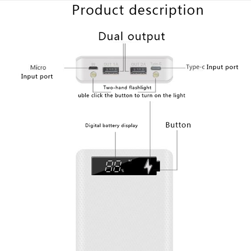 18650パワーバンク,5x18650,ポータブル外部バッテ - Diy Electronics Case のレビューと価格