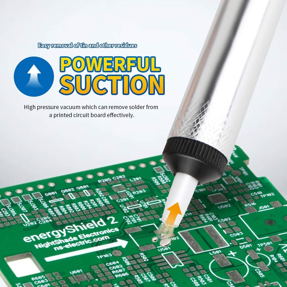 アルミニウム合金製はんだ吸い取りポンプ、片手で使用できる強力 - Desoldering Pump Solder のレビューと価格